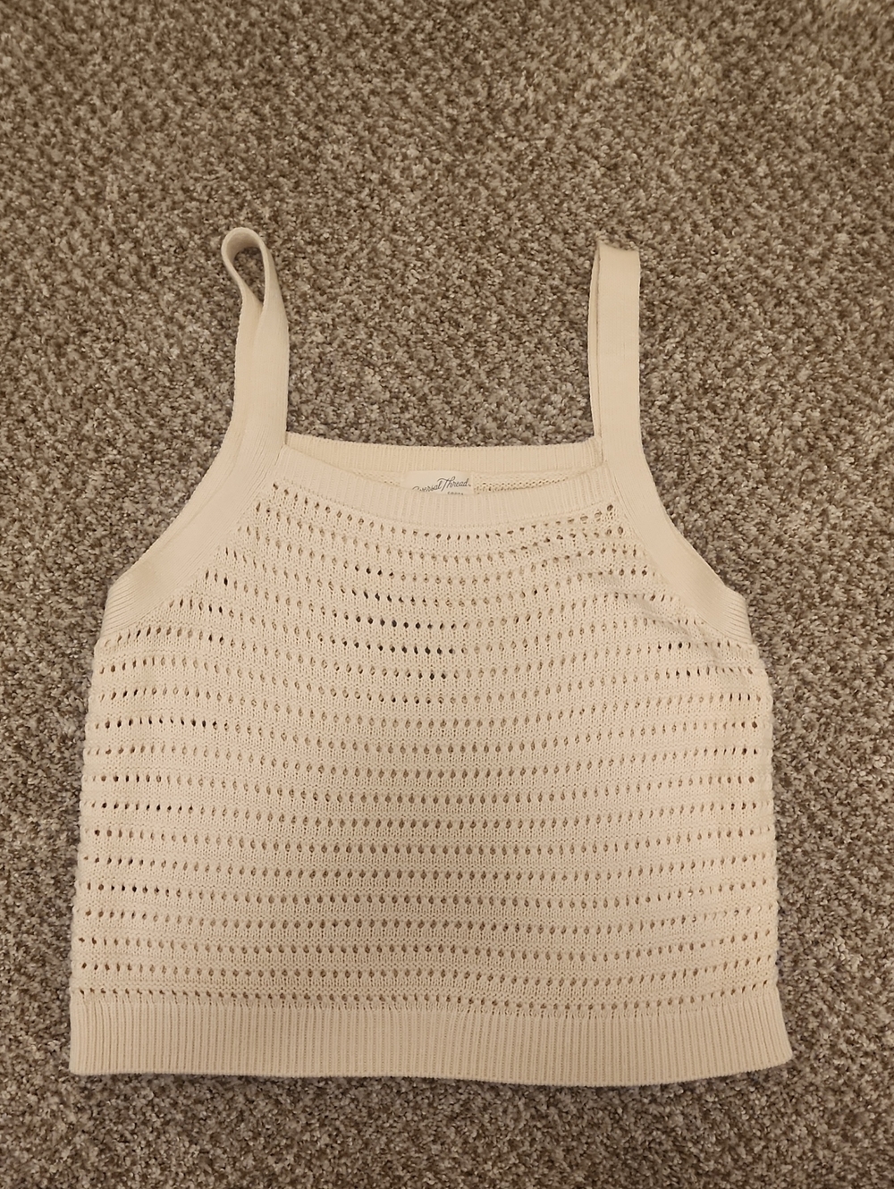 Universal Threads Cream Knit Tank Top - Women - Picture 1 of 7